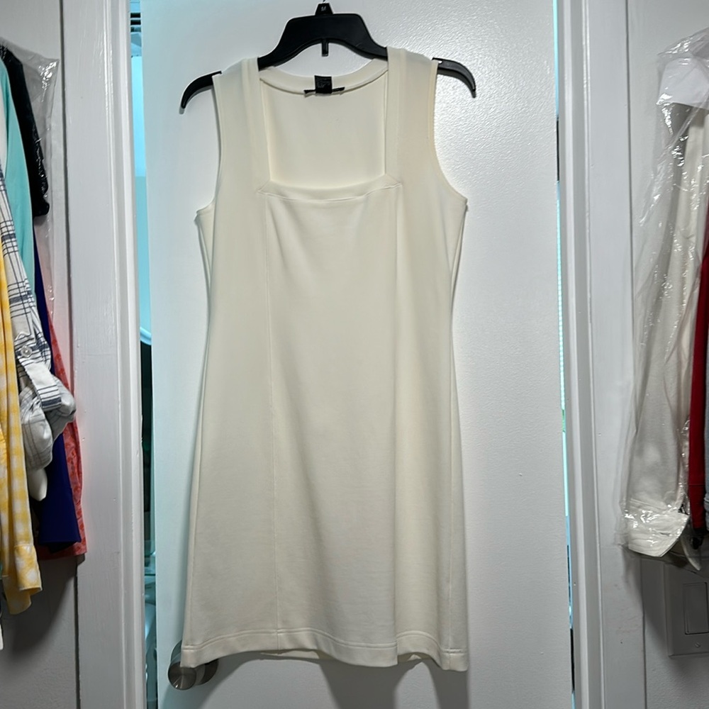 Boston Proper PS white square neck dress